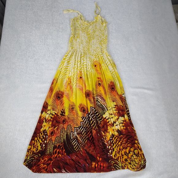 Just Love women's sundress yellow Size 1X smocked Fairy Dopamine funky hippie - Picture 3 of 10